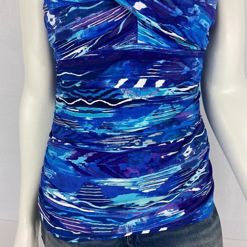 Ralph Lauren Women's Blue Calypso Bandeau Tankini Swimsuit Top Size 12 NWT - Picture 3 of 9